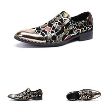 Mens Business Dress Formal Real Leather Shoes Metal Pointy Toe Slip on Party New