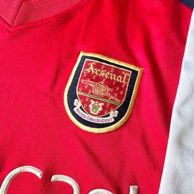 ARSENAL FC Nikke Cotton Jersey 00/02 Home Dreamcast Sponsor Medium Vintage