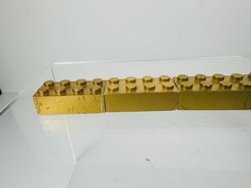Lot Of 7 Lego Metallic Gold Bricks #3001 2x4 50th Anniversary 2005