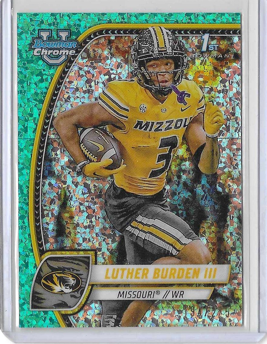 2024 Bowman University Chrome - Luther Burden #123 Aqua Mini-Diamond /275