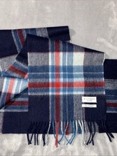 KILTANE Scottish Lambswool Plaid Scarf Red Tartan Fringe Made In Scotland Vntg