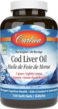 Carlson - Cod Liver Oil Gems, 460 mg Omega-3s  Vitamins A  D3, Wild-Caught Nor