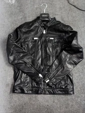 John Varvatos Collection Men's Lambskin Leather Jacket Black Size M