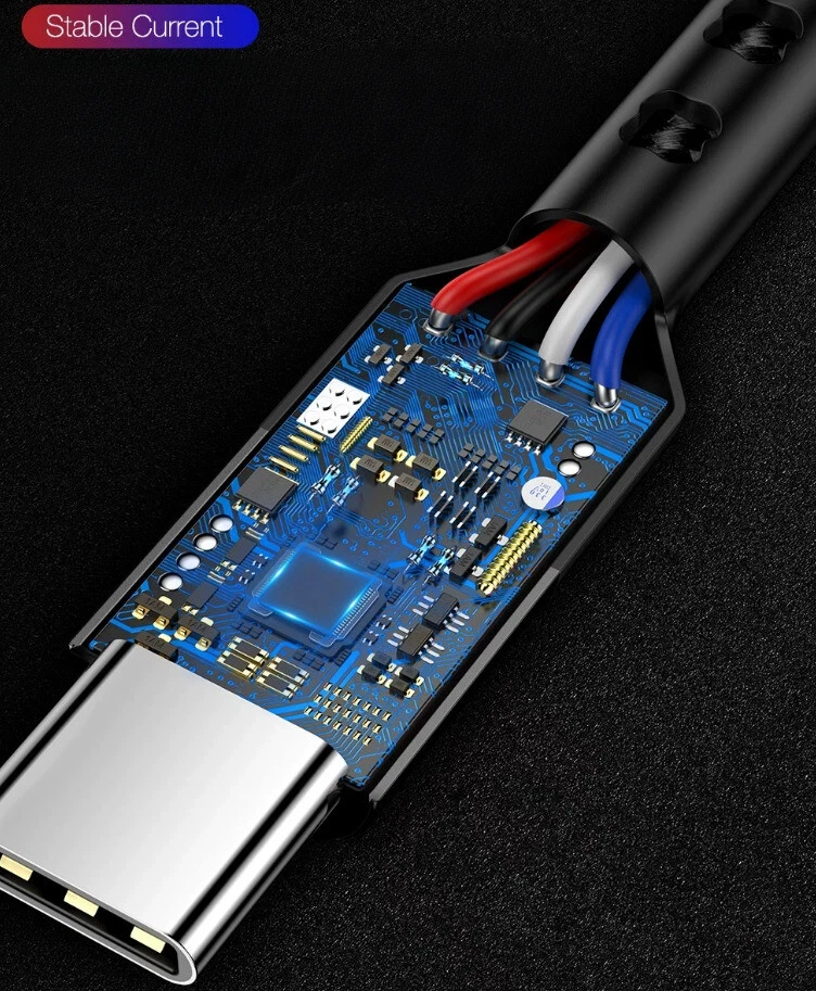 3A 60W Fast Charger Dual Type C Charging Data Sync USB Cable USB-C_voghion.com