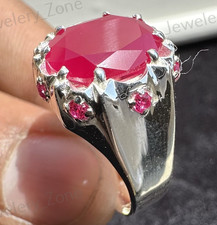 Natural Ruby Gemstone Men's Ring For 925 Sterling Silver Stylist Gift Ring.