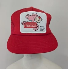 Vintage 80d Pink Panther Owens Corning Trucker Hat