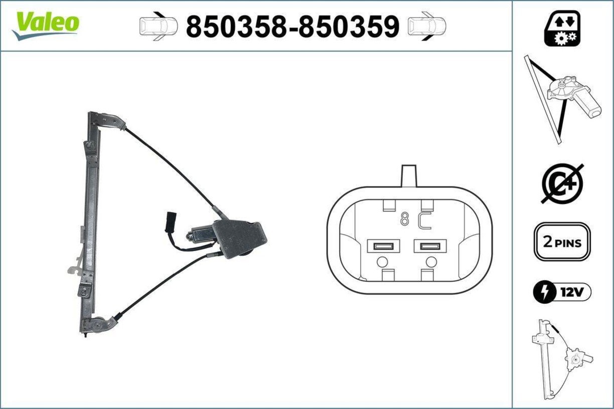 VALEO Power Window Regulator Lifter  Motor Front Left Fits RENAULT 1998-