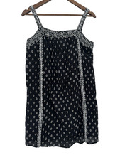 Old Navy Black White Floral Print Sleeveless Dress square neck cottagecore