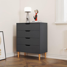 Chest of Drawers 4 Drawer Oak Wood Storage Cabinet Modern Bedroom Unit Home