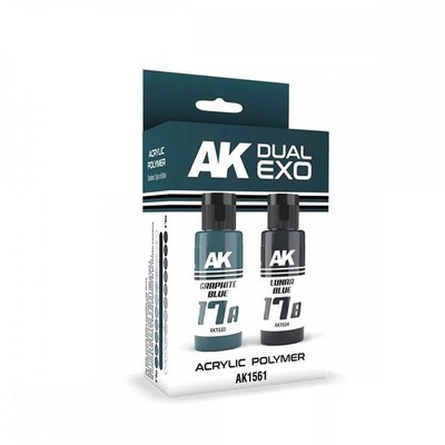 AK Interactive AK1561 - Graphite Blue & Lunar Blue Dual Exo Set  2x60ml- Neu