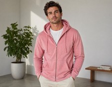 ALLSAINTS Men s ZIP UP BRUSHED COTTON Distressed hoodie Sz.M flaw Cotton