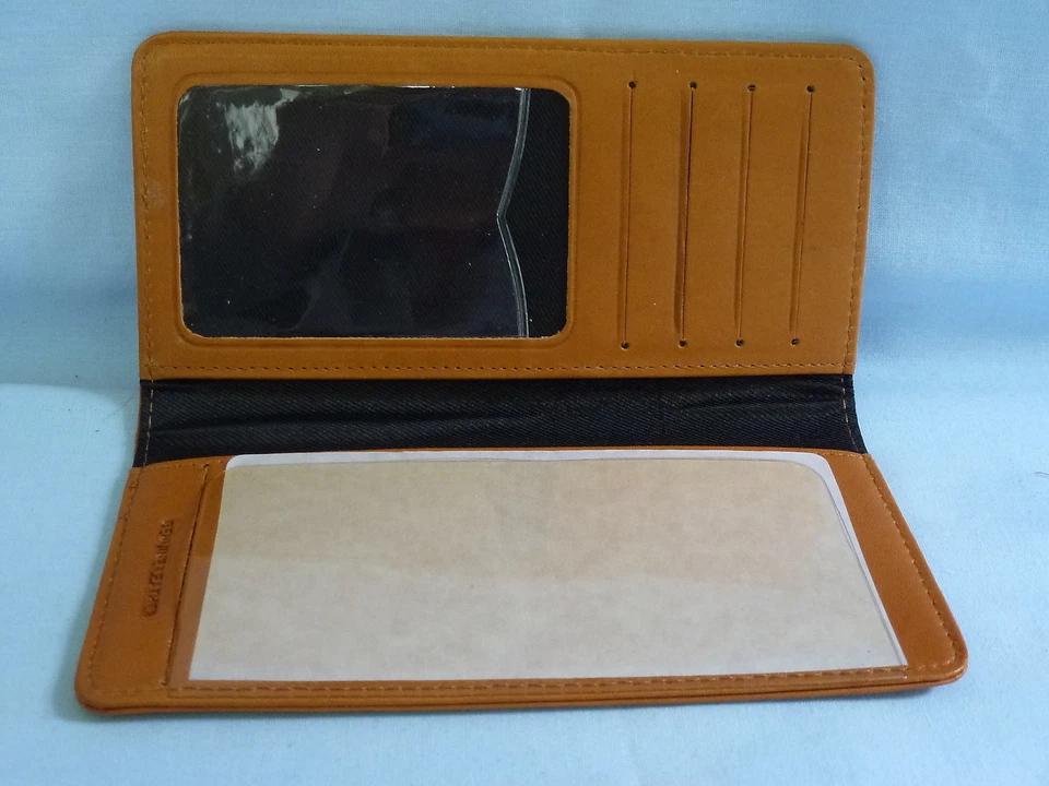 LOS ANGELES ANGELS of ANAHEIM   Leather Checkbook    NEW    tan + - Image 4 of 4