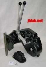 Bronco 66-77 Twin-Stick Transfer Case Shifter Stainless W/ Boot "T" EB20T T1