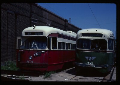 Trolley Slide - SEPTA #2316 & #2549 PCC Streetcar 1978 Luzerne Car House PA