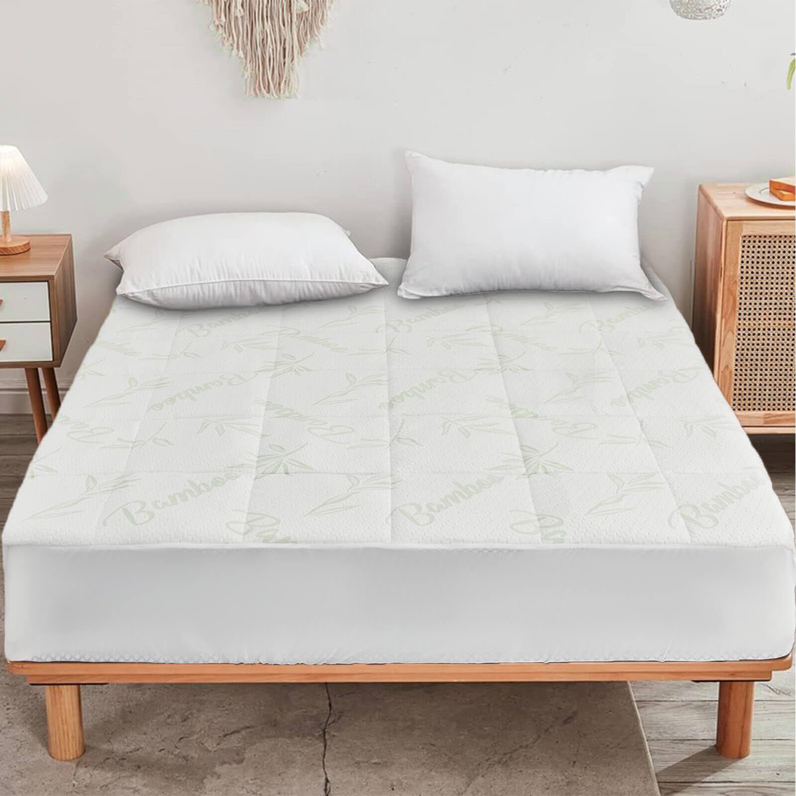 Cooling Mattress Pad Queen Size, Quilted Fitted Mattress Protector with 8-16”...