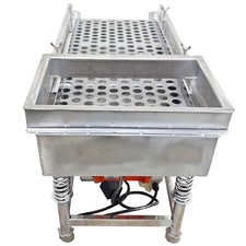 110V Stainless Steel Linear Sifter Straight Vibrating Screen Shaker 20mm Screen