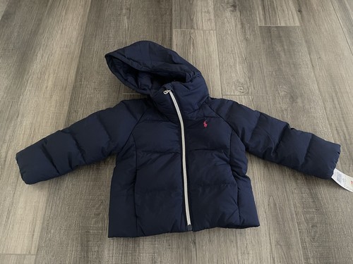 New Toddler Girls Navy Blue Ralph Lauren Polo Coat Size 2t - Picture 1 of 4