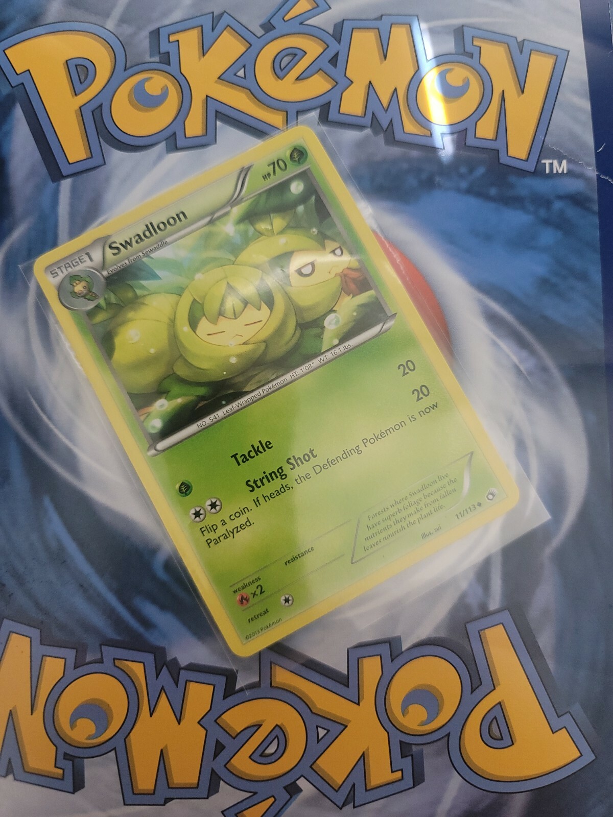 1x Swadloon - 11/113 - Uncommon Legendary Treasures Pokemon Near Mint