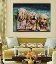 Eco-friendly Acrylic Handpainted 3d wood painting wall art decor metal Painting