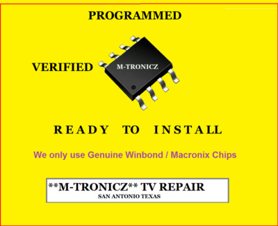 PRE-PROGRAMMED EEPROM FOR  ONN  100068378   T-Con Board #  RUNTK0529FVZA