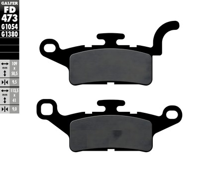 Brake pads Galfer FD473G1054 semi-metal front 9.5 mm for Yamaha BWS Xenter, MBK