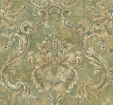 Large Framed Damask Wallpaper Villa Toscana By Wallquest LB30004