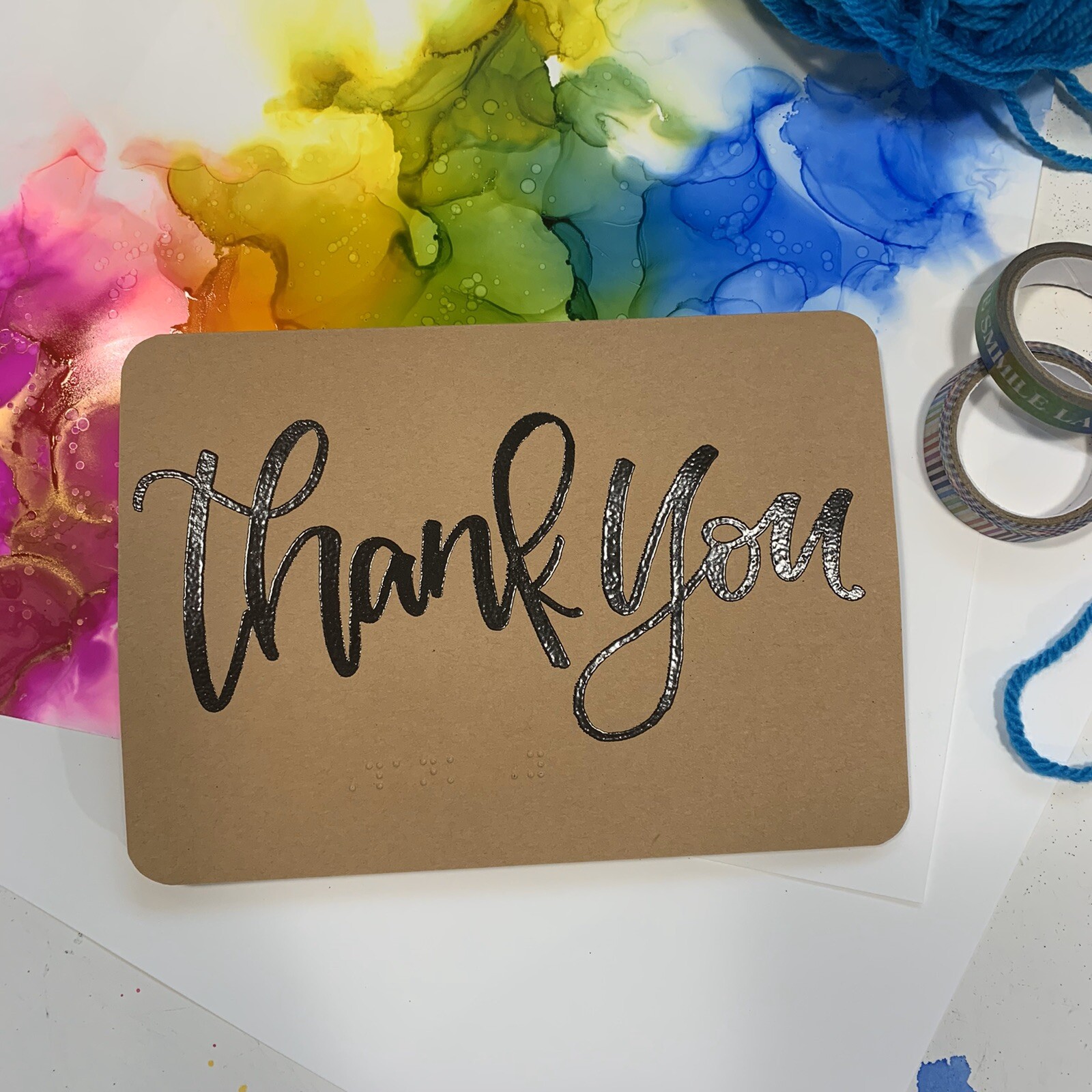 Braille Thank You Card With personalized Message Tactile eBay