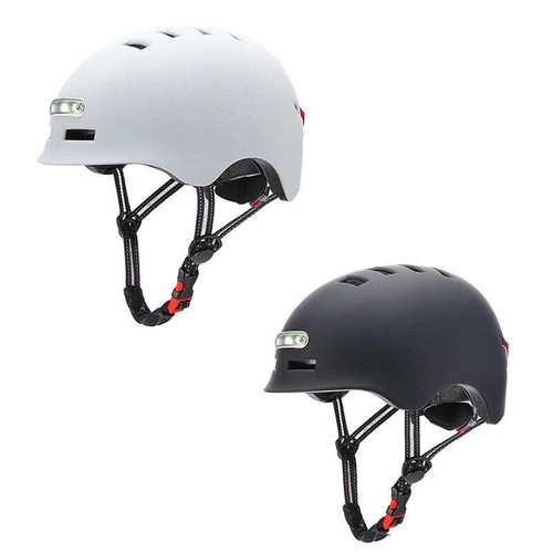 Waterproof Electric Scooter Helmet With Warning Lights Bike LED Light Cap