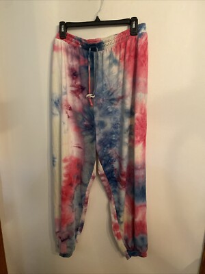Moa Moa Tie Dye Drawstring Jogger Pajama Bottoms Size 1X