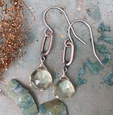  198 Natural genuine prasiolite gemstone Sundance Charm artisan jewelry earrings