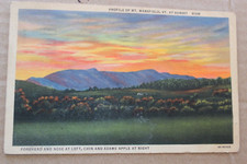 VERMONT PROFILE MT. MANSFIELD AT SUNSET  Vintage Linen Postcard 1939