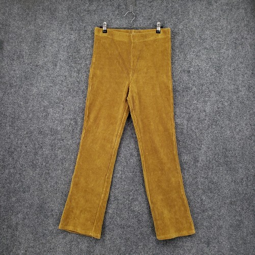 Billabong Pants Womens L Large Yellow Mustard Corduroy Pull On High Rise Ankle