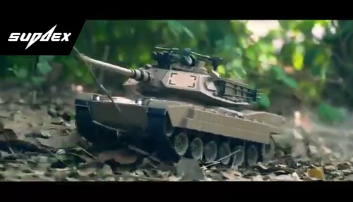 1/18 RC Tank M4A3 Sherman Remote Control Model Army Toy Military Tank Shoots BBS - Video 1 of 1