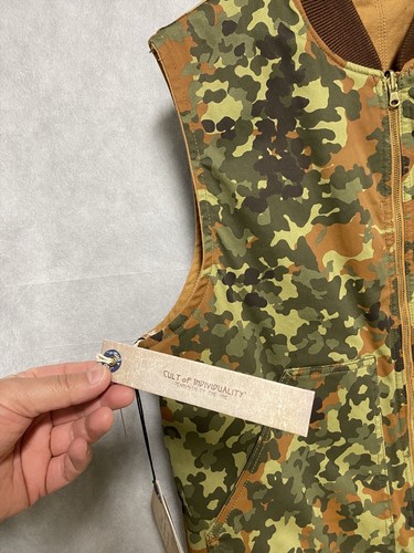 Cult of Individuality Vest Men 3XL Frog Camo Reversible Wheat Canvas VTG Y2K NWT - Picture 4 of 16