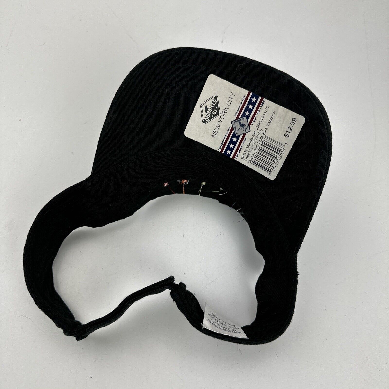 Pride Visor Cap Hat Adjustable Black - image 2
