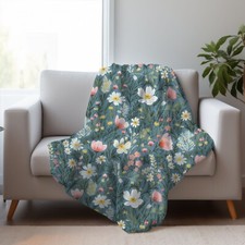 Wildflowers blanket, wild flower gift, cottagecore decor - Two Styles