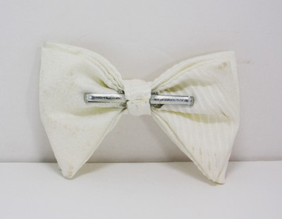 Bow Tie Clip On Ivory Pointed Two Different Patterns Fabric  display picture 3