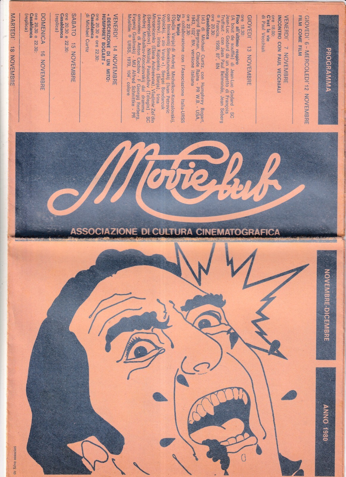 Opuscolo Programma Movie Club Novembre Dicembre 1980 SCV3