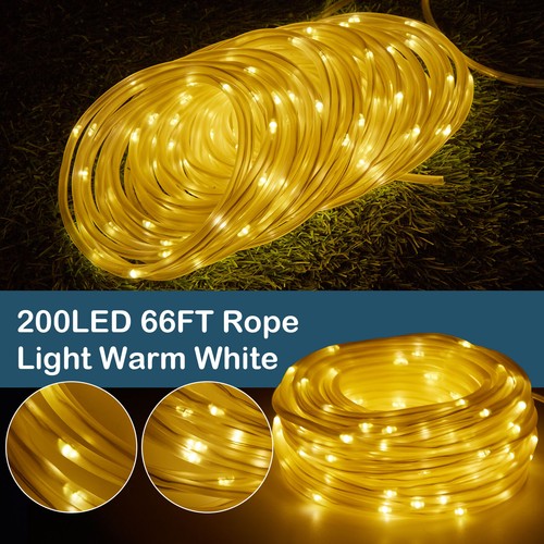 200 LED String Fairy Light Waterproof Tube Rope Warm White Outdoor Wedding Decor - Picture 3 of 9