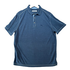 Tommy Bahama Shoreline Surf Men's Size M Solid Blue Modal Blend Polo Shirt