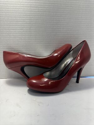 Jessica Simpson Oscar Red Round toe Patent Heather Heel Pump 6.5B HHR9-7