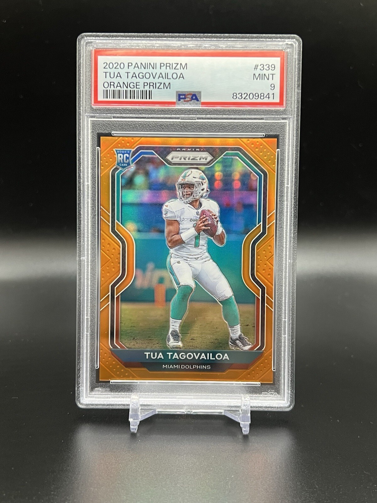 2020 Panini Prizm - Tua Tagovailoa #339 Orange Parallel #’d/249 (RC) PSA 9