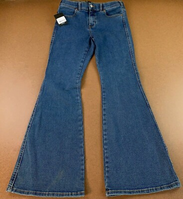 DR Denim Womens Super Skinny (28-30 x 30 Inseam) Blue Flare Bottom Stretch  Jeans