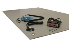 3 Layer Vinyl Anti-Static ESD Mat kit - Dual Bench/Wrist Strap-24X36- Gray