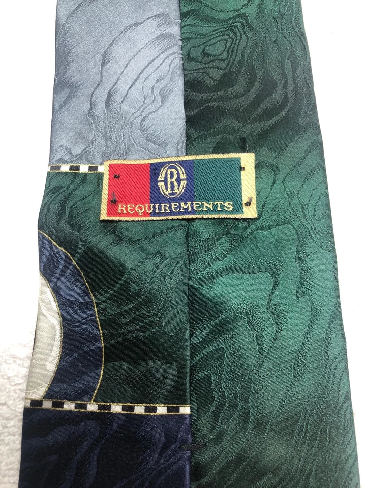 REQUISITOS CORBATA HOMBRE NAVU AZUL CON VERDE GRIS BLANCO 4 X 58 Foto 4 de 4