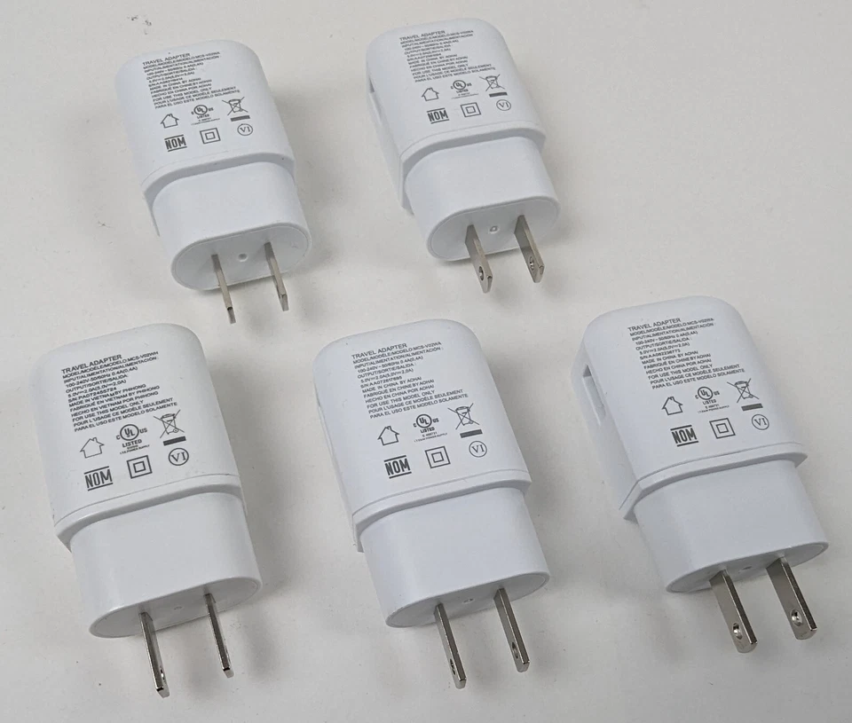 5 LG USB-A 充电器 单壁 1 端口旅行适配器 5V/2A MCS-V02WA/R/H 全新 — 第 3/4 张图片