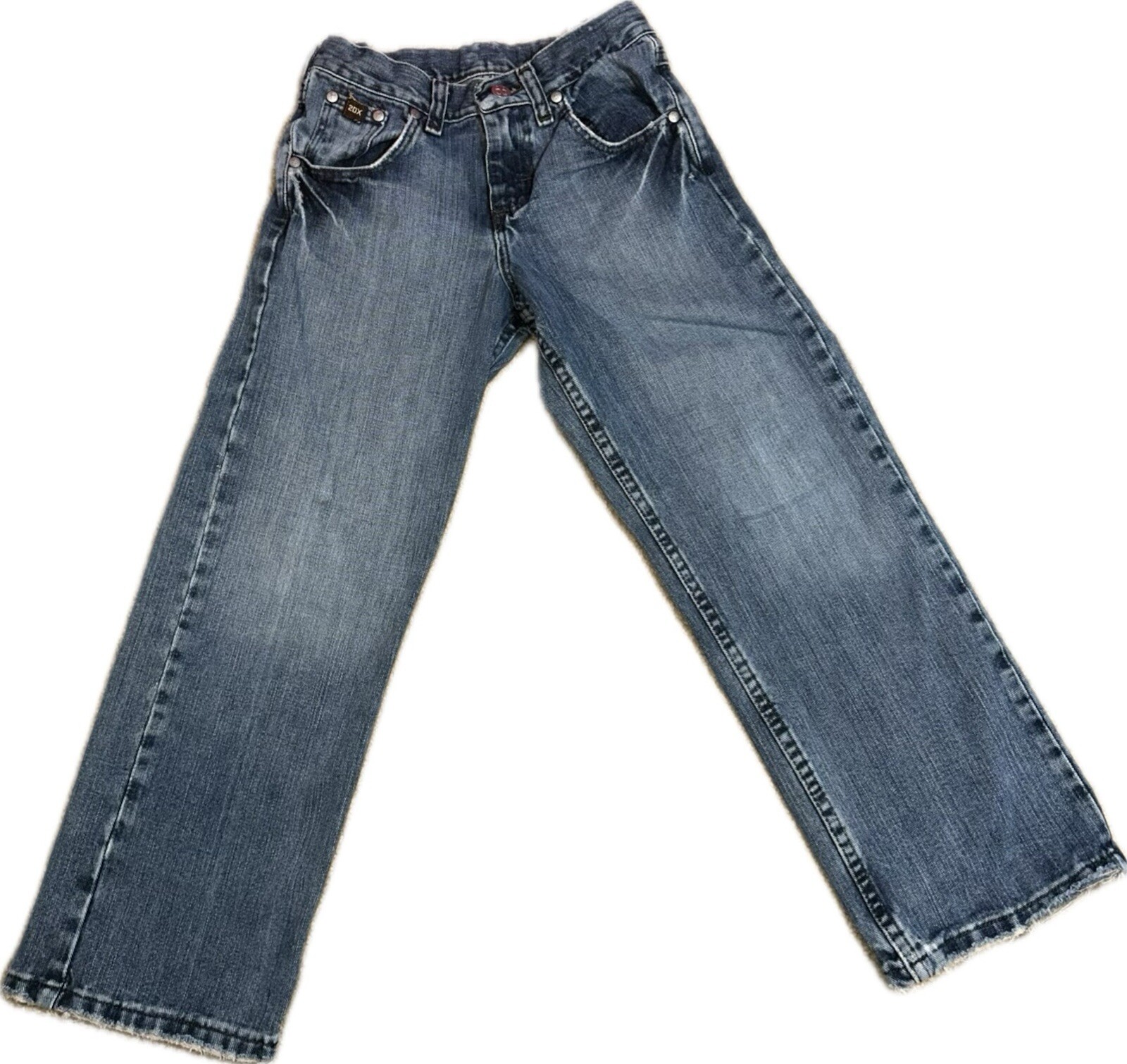 Wrangler 20X Jeans Boys Blue Regular Adjustable Waist Denim Cowboy Youth Sz 9