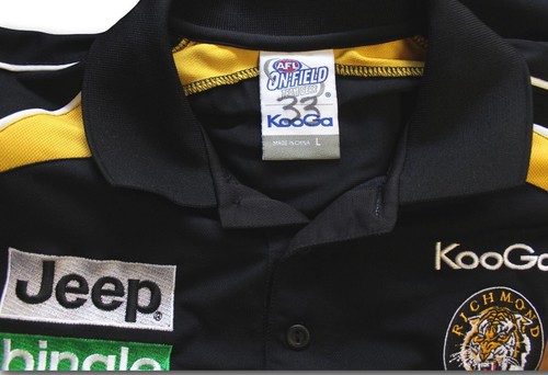 2011 Richmond Tigers Player Issue Worn KooGa Polo Top Shirt Size L - Picture 2 of 4