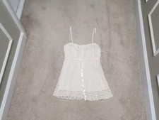 By Choice Vintage Women's Lingerie Lace Cream Tank Top USA Made Size Medium