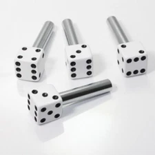 4 Dice White Interior Door Lock Knobs Pins for Car-Truck-Hot Rod-Classic